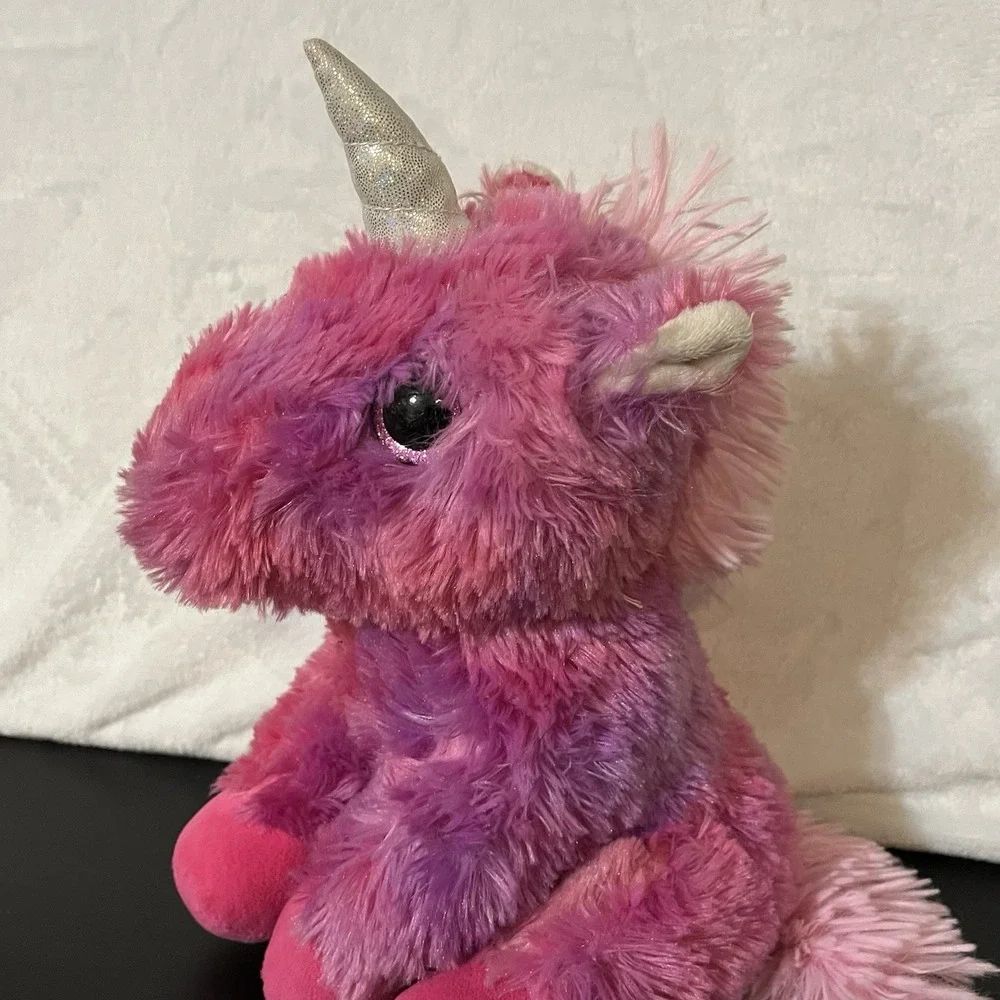 Walmart Plush Unicorn Pink Purple Glitter Eyes Lovey Rare Wal-Mart 10